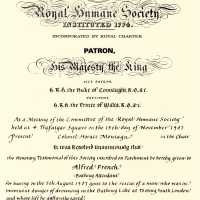 Replica Royal Humane Society Certificate