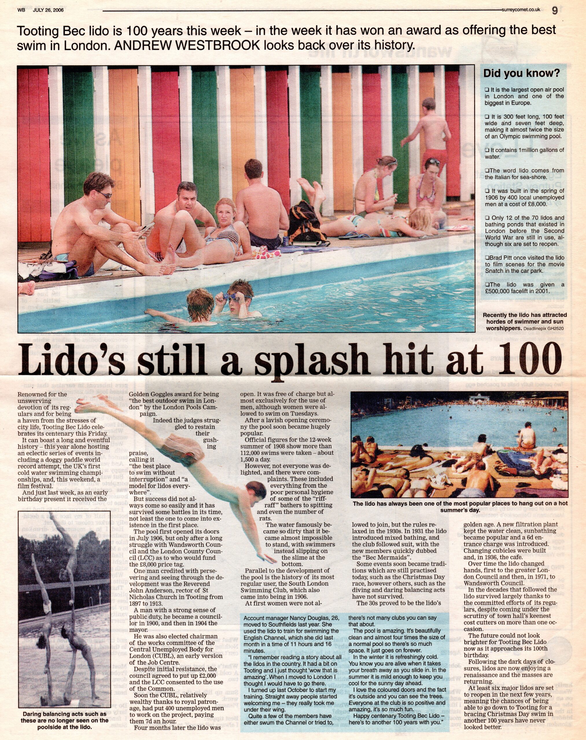 Centenary: Lido a Splash Hit at 100