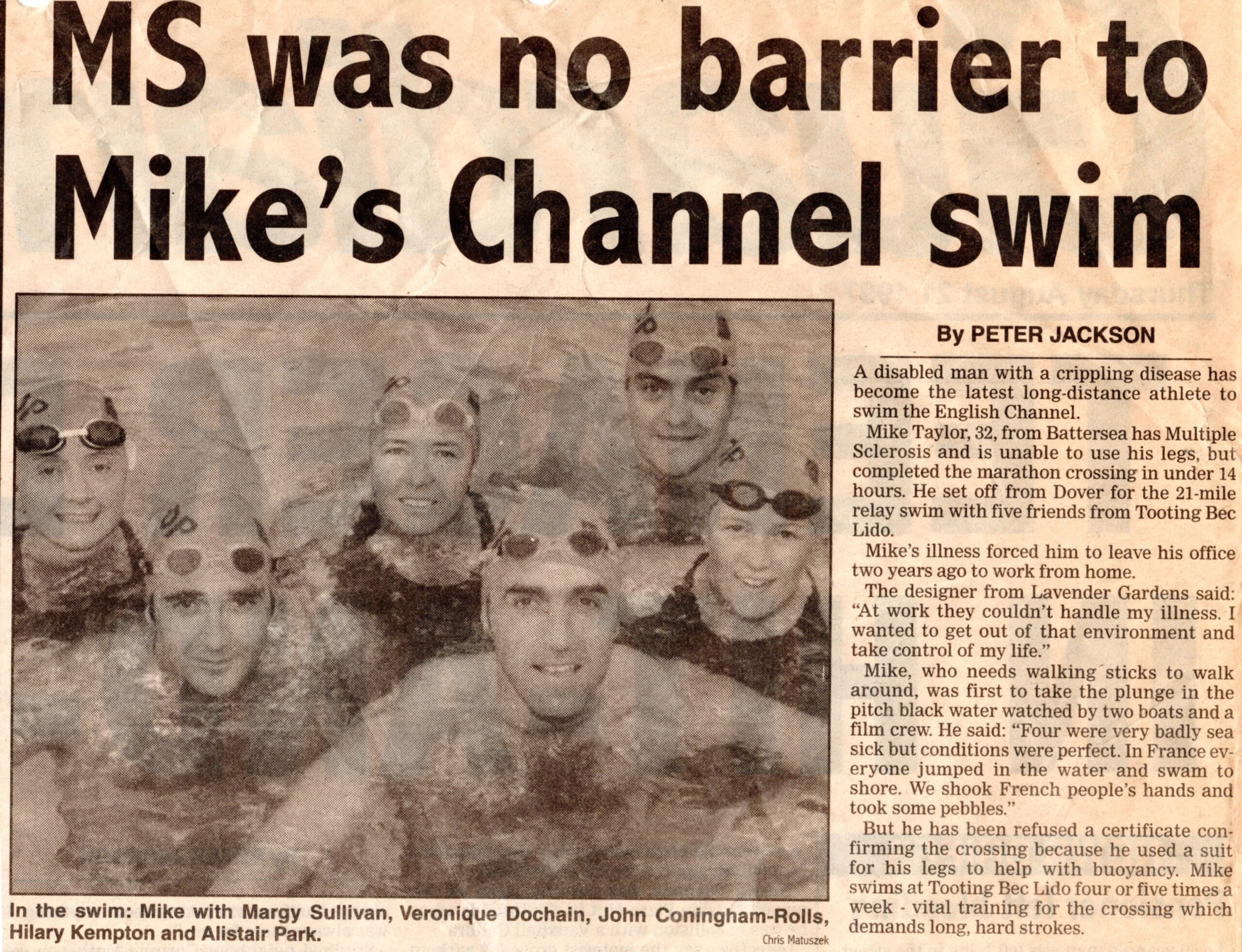 Mike Taylor’s Channel Swim