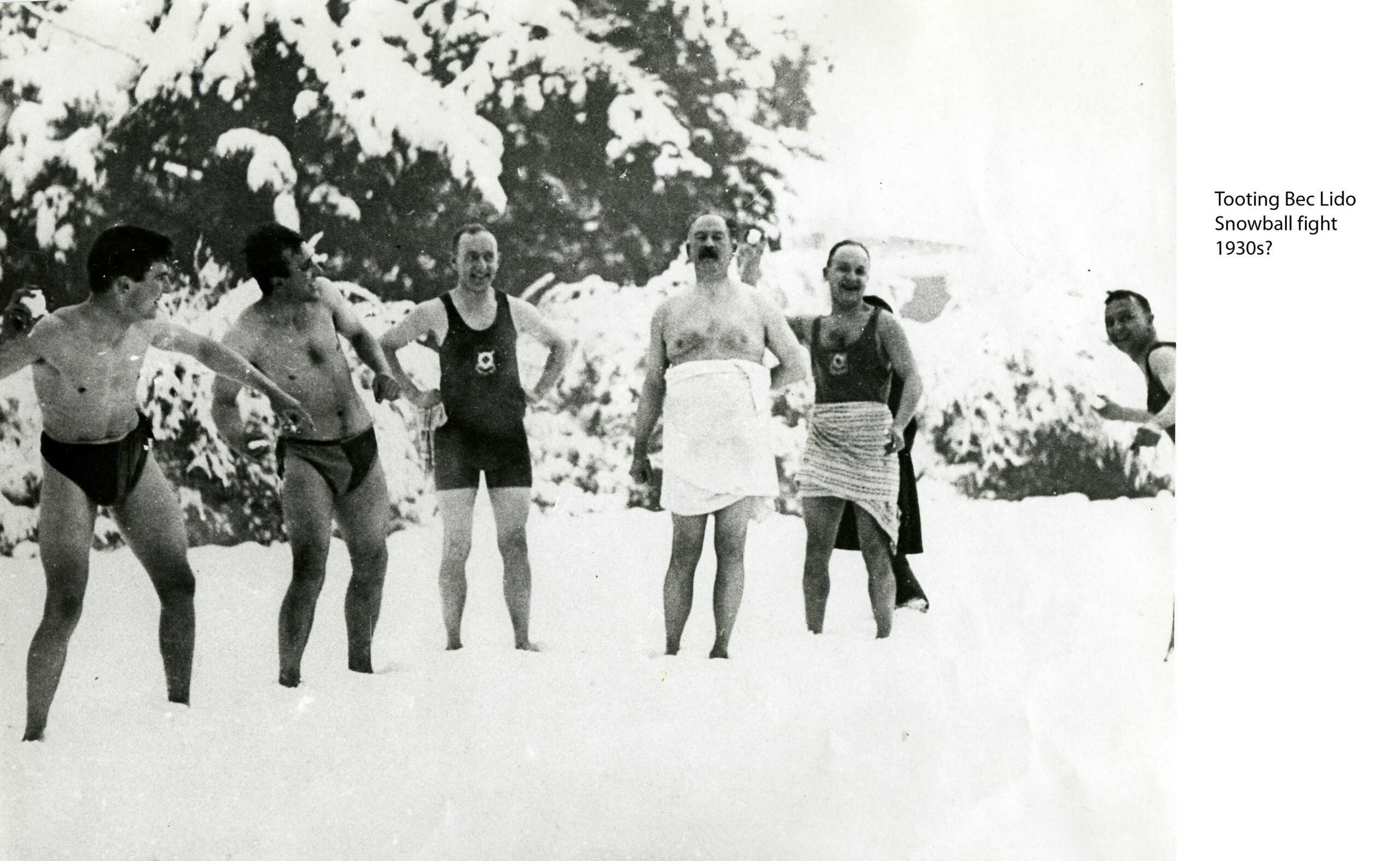 Snowball fight circa 1930s